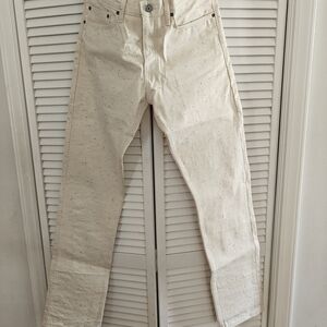 Gustin Men's Off-White Speckled Straight Jeans